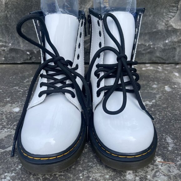 Dr. Martens Other - Dr. Martens Boots Kids Size 13 White Patent Leather Y2K Chunky Grunge Punk NWOT